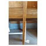 Rustic Wooden Dining Table with White Legs and 4 Chairs - 58 3/4" Long, 33" Wide, 37 1/2" Tall