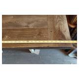 Rustic Wooden Dining Table with White Legs and 4 Chairs - 58 3/4" Long, 33" Wide, 37 1/2" Tall