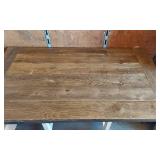 Rustic Wooden Dining Table with White Legs and 4 Chairs - 58 3/4" Long, 33" Wide, 37 1/2" Tall