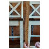 Rustic Wooden Dining Table with White Legs and 4 Chairs - 58 3/4" Long, 33" Wide, 37 1/2" Tall