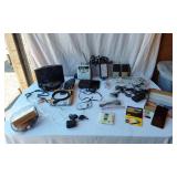 Assorted Electronics and Accessories including Viasat Power Adapter, Midland Weather Radio, Juliette Walkie Talkies and Various Cables