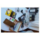 Assorted Electronics and Accessories including Viasat Power Adapter, Midland Weather Radio, Juliette Walkie Talkies and Various Cables