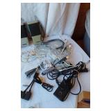 Assorted Electronics and Accessories including Viasat Power Adapter, Midland Weather Radio, Juliette Walkie Talkies and Various Cables