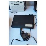 Assorted Electronics and Accessories including Viasat Power Adapter, Midland Weather Radio, Juliette Walkie Talkies and Various Cables