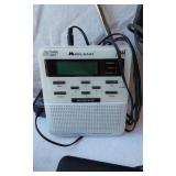 Assorted Electronics and Accessories including Viasat Power Adapter, Midland Weather Radio, Juliette Walkie Talkies and Various Cables