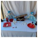 Nativity Scene Set with Snowman Decorations