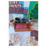 Craft Supplies and Tools Lot including Adhesive Mat Stack, Wooden Letters, and Crafting Accessories