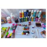 Craft Supplies and Tools Lot including, Wood Burner, Glue Gun, Used Paints, and Accessories