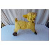 Vintage Yellow Ride on Lamb with Wheels