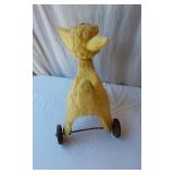 Vintage Yellow Ride on Lamb with Wheels