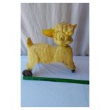 Vintage Yellow Ride on Lamb with Wheels