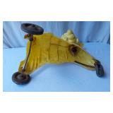 Vintage Yellow Ride on Lamb with Wheels
