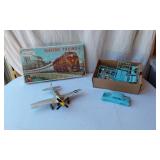 Vintage Electric Train Set (cars only) with Plane and Car Models