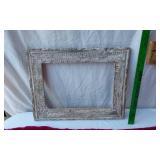 Wooden Cross, Picture Frame, and Pink Beaded Valance