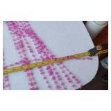 Wooden Cross, Picture Frame, and Pink Beaded Valance