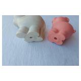 Mixed vintage Fisher-Price toys including vehicles, figures, and accessories