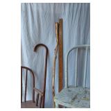 Wooden Chairs and Yardsticks with Walking Sticks