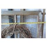 Lot of Vintage Window Frames with Wreath and Burlap