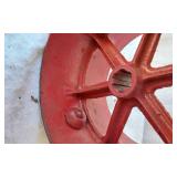 Red Cast Iron Wheel - 8 1/2" diameter, 6" wide