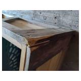 Plastic Pet Kennel Carrier with Wooden Dog Bed