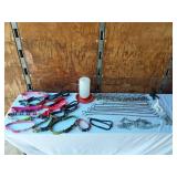Lot of Dog Collars and Chains with Accessories