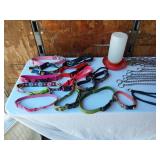 Lot of Dog Collars and Chains with Accessories