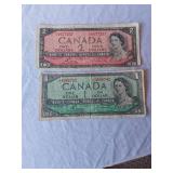 Vintage and Collectible Items including Canadian Currency, Memorabilia, and Decor