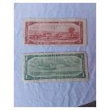 Vintage and Collectible Items including Canadian Currency, Memorabilia, and Decor