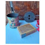 Kidde KL-2S Fire Escape Ladder, Stetson Box Cigar Box, Cast Iron Damper, and Tinkertoy Canister