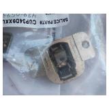 Assorted Hardware and Electrical Components including Plates, Hinges, Chains, and Accessories