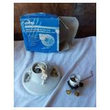 Assorted Hardware and Electrical Components including Plates, Hinges, Chains, and Accessories