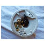 Assorted Hardware and Electrical Components including Plates, Hinges, Chains, and Accessories