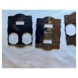 Assorted Hardware and Electrical Components including Plates, Hinges, Chains, and Accessories
