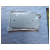 Assorted Hardware and Electrical Components including Plates, Hinges, Chains, and Accessories