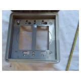 Assorted Hardware and Electrical Components including Plates, Hinges, Chains, and Accessories