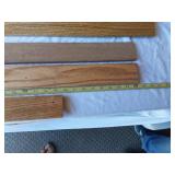 Mixed Lot of Home Improvement Supplies Including Door Sweep and Drawer Slides, Semi-Rigid Aluminum Duct, and Various Wood Pieces
