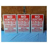 No Hunting Signs with Buffer Law Message