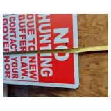 No Hunting Signs with Buffer Law Message