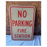 No Parking Fire Station Sign