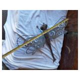 Garden and Decorative Items including Metal Flowers, Welcome Sign, and Angel Statue