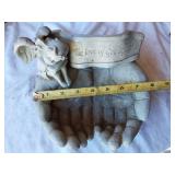 Garden and Decorative Items including Metal Flowers, Welcome Sign, and Angel Statue