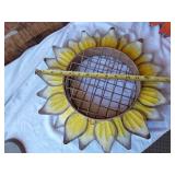 Garden and Decorative Items including Metal Flowers, Welcome Sign, and Angel Statue