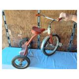 Vintage Tricycle with Metal Fenders - Broken Tire, Fender