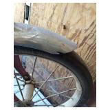 Vintage Tricycle with Metal Fenders - Broken Tire, Fender
