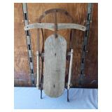 Vintage Wooden Sled with metal runners