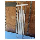 Vintage Wooden Sled with Metal Runners