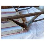 Vintage Wooden Sled with Metal Runners