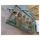Green Metal Mesh Utility Cart