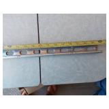 Assorted Farm Parts and Tools including Chains, Clamps, and Drill Bits