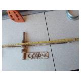 Assorted Farm Parts and Tools including Chains, Clamps, and Drill Bits